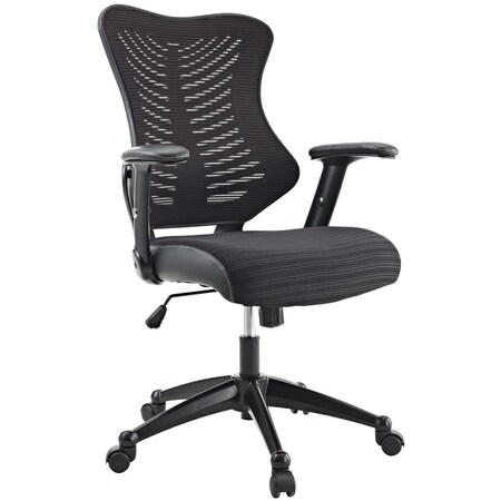 Modway Furniture Modway 40.5 - 43.5 H x 26.5 W x 25 L in. Clutch Office Chair in Black, Black EEI-209-BLK